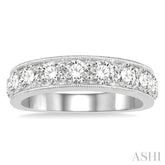 2 ctw Round Cut Diamond Wedding Band in 14K White Gold